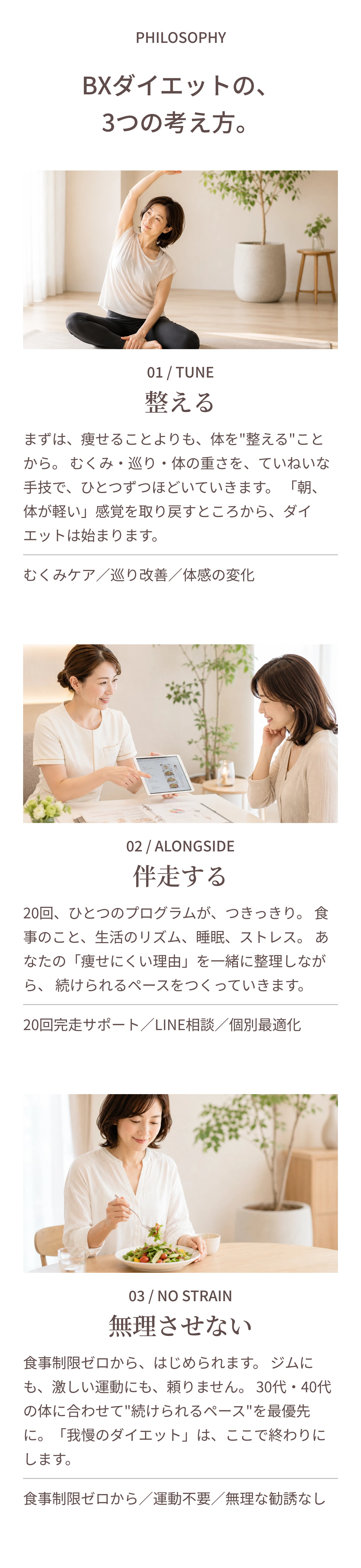 BXダイエットの3つの考え方